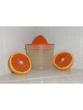 Vintage Tupperware Citrus Juicer & Measuring Cup 1970s mcm